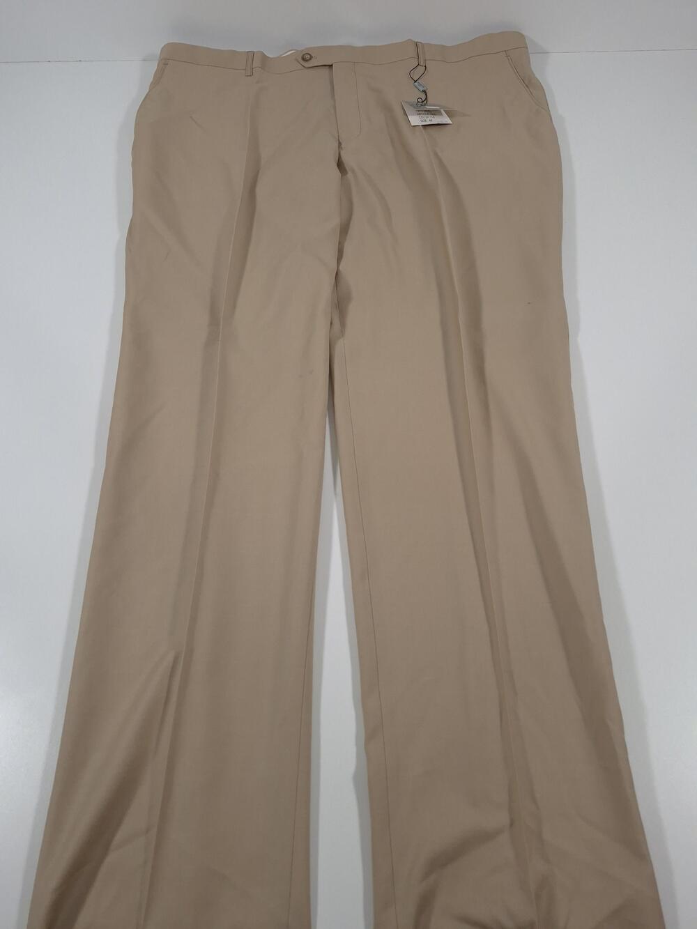 Rossetti Dress Pants Mens 48x36 Beige Wool Flat Front Lined Unhemmed NWT
